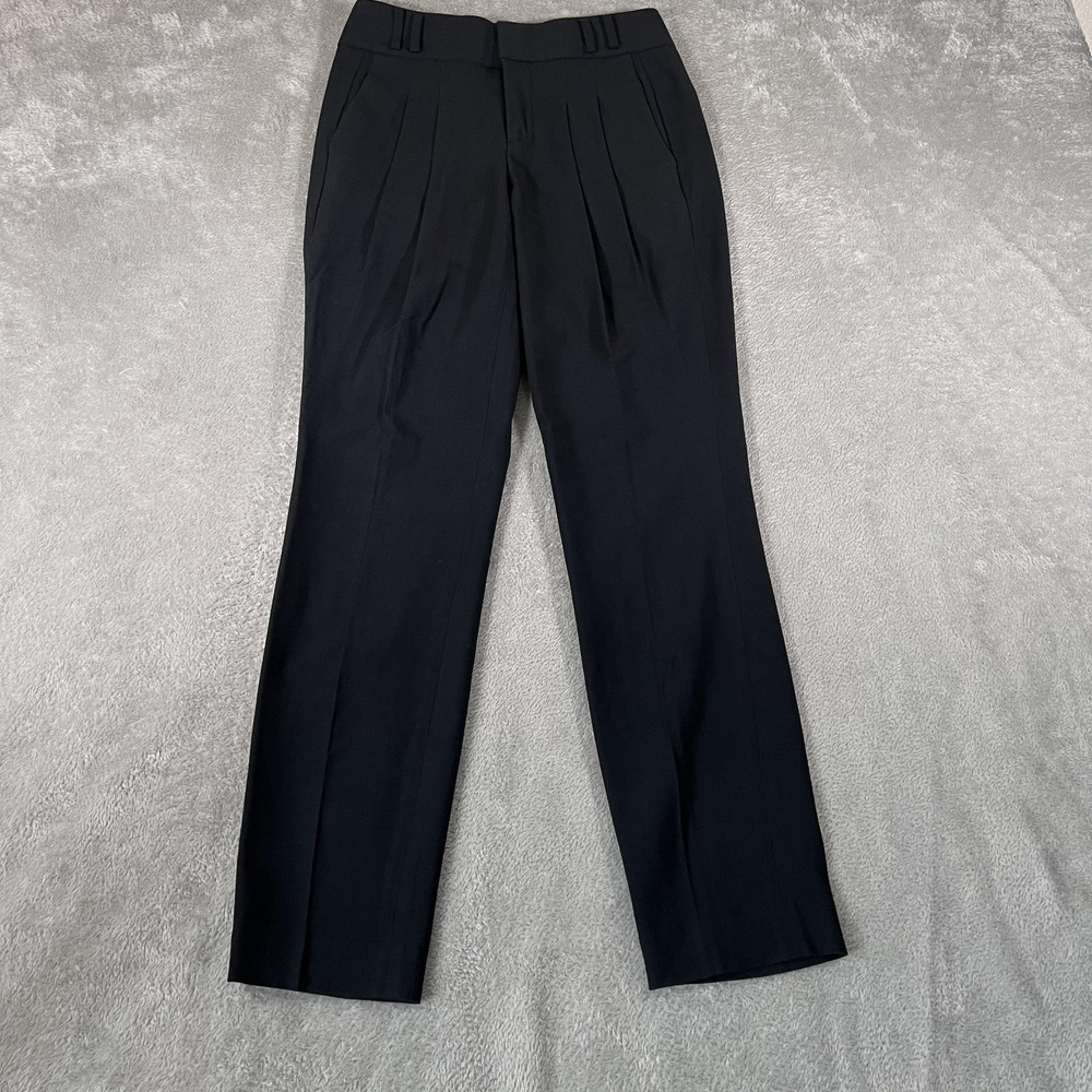 Helmut Lang Pants Womens 0 Black Angora Blend Pleated Trouser Lined Dressy Work